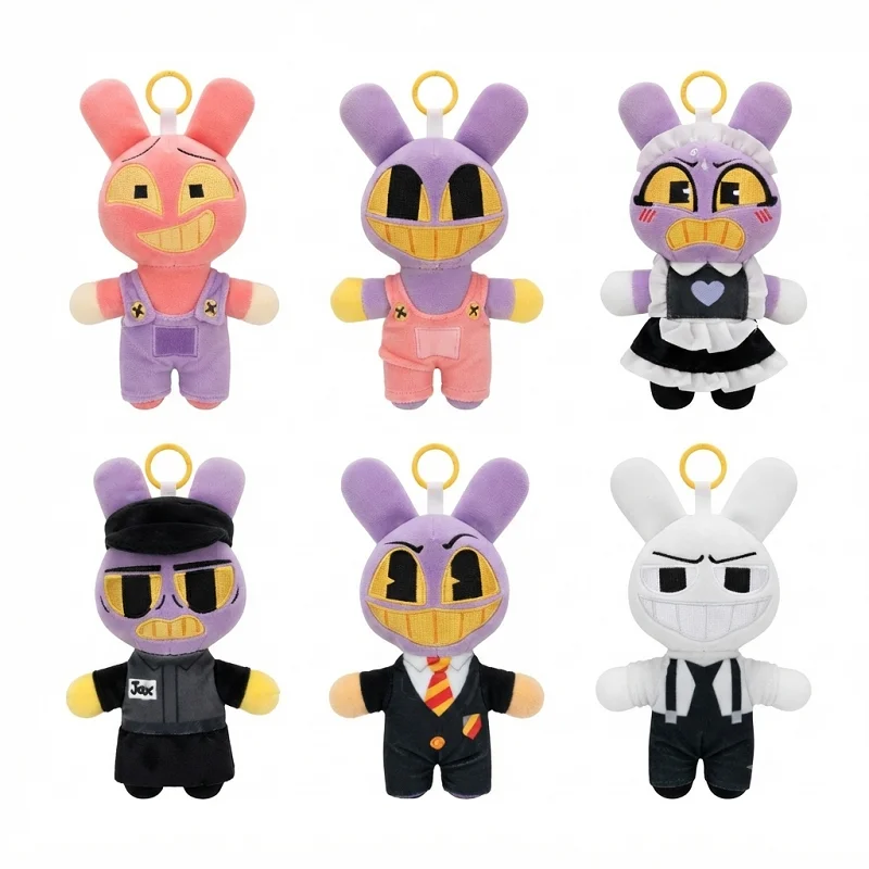 20cm Digital Circus Caine Plush Keychain Stuffed Toy Cute Jax Rabbit Doll Soft Pendant Bag Charm Gift for Boys Girls