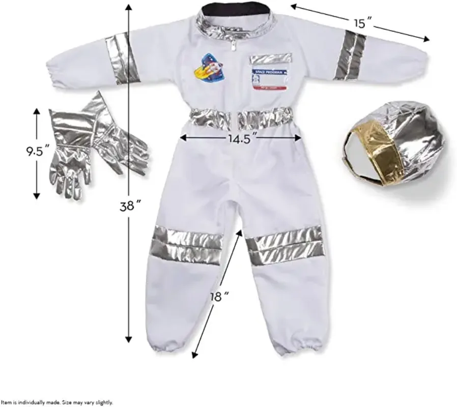 Children Astronaut Spaceman Cosplay Costume Space Suit Boys and Girls Jumpsuit Halloween Carnival Party Dress Up Birthday Gift