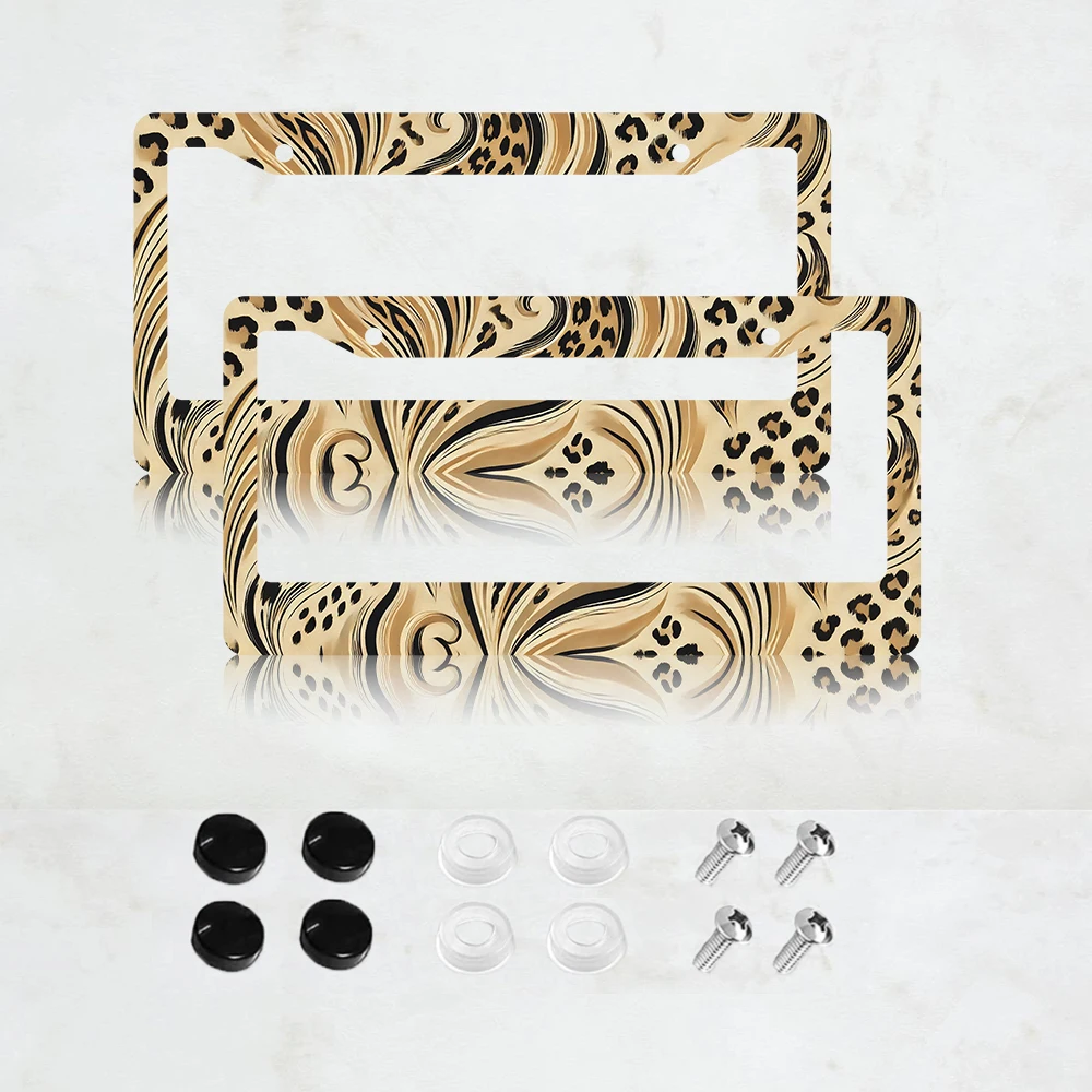 

2 шт. рамки для номерных знаков с леопардовым принтом, рамка для номерного знака с изображением гепарда, рамки для номерных знаков с принтом гепарда, рамка для автомобильного номера с леопардовым принтом