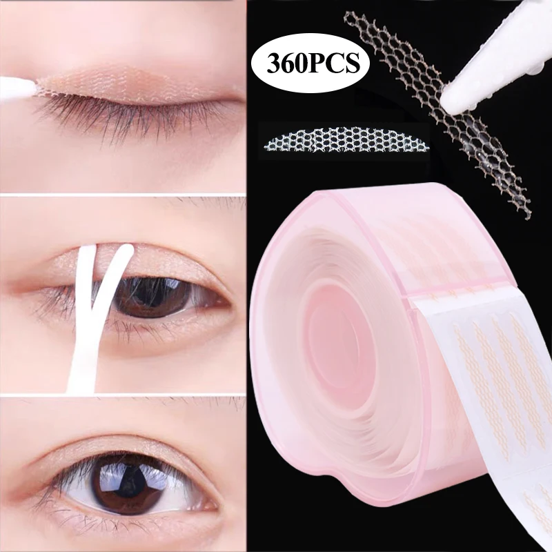 360/600Pcs/Pack Beige Eyelid Tape Sticker Self Adhesive Invisible Double Fold Eyelid Tape Stickers S/M/L Natural Eye Makeup Tool