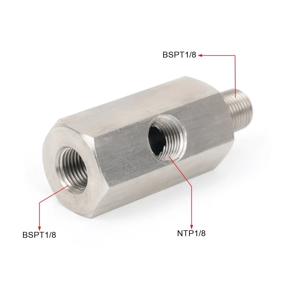 Новый разъем датчика давления масла с боковыми отверстиями 1/8 NPT «мама» на 1/4NPT 1/8NPT 1/8BSPT M10 M12 M14*1,5 Тройник калибра линии подачи