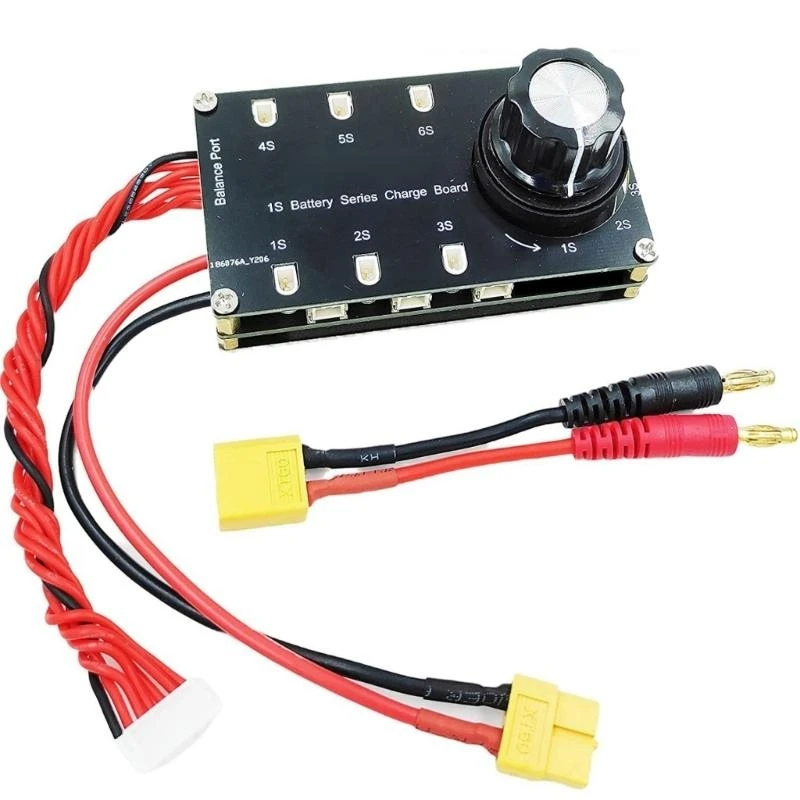 XT60 Input Balance Charging Board 1S Battery Adapter Plate 6 Port for PH2.0 BT2.0 GNB27 1S FPV Outdoor Activity