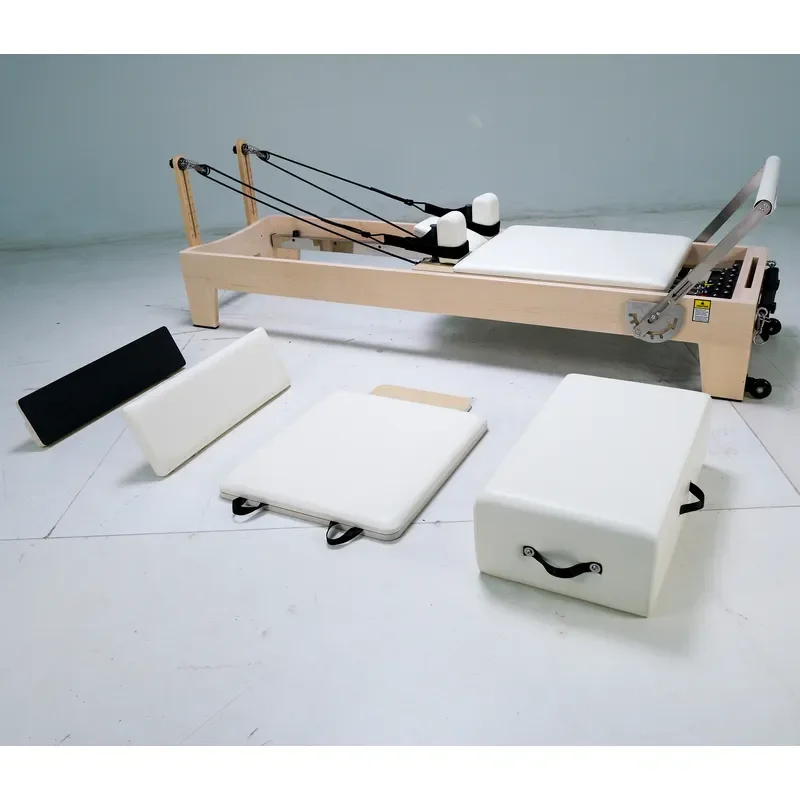 Professional Maple Adjustable Pilates Reformer Set for Pilates Studios
