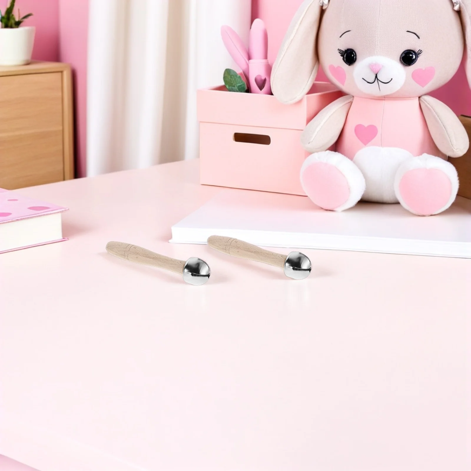 

10Pcs Kids Wooden Hand Bells Natural Handle Bell Set for Children Rhythm Play Toddler Percussion Instruments Preschool Music