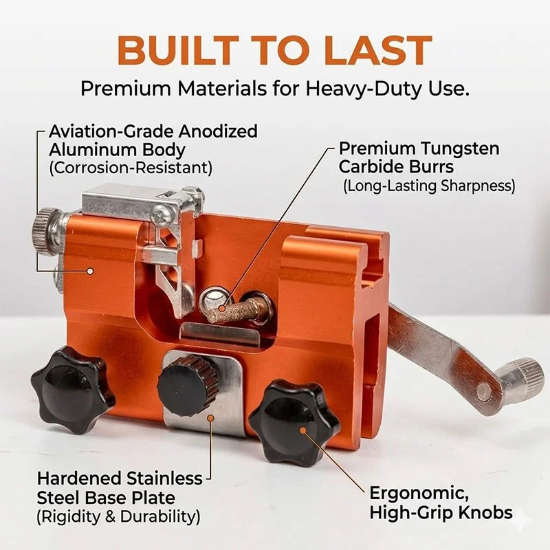 Manual Chainsaw Sharpener Hand Crank Portable Chain Sharpening Jig Saw Chain Grinding Tool Garden Yard Forestry Home Use Easy