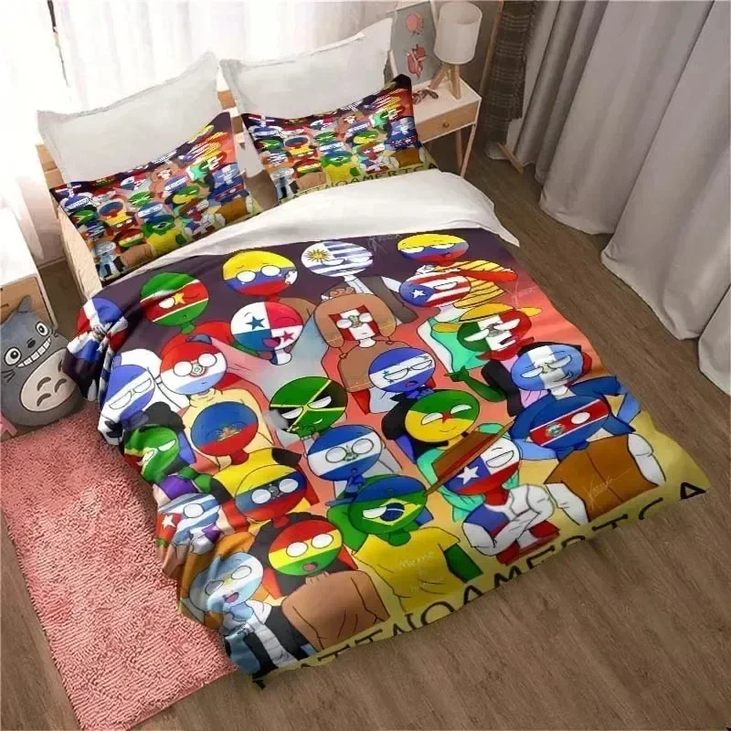 

3D Print Countryball Polandballs Bedding Set Printed Bed Set With Pillowcase Duvet Cover Soft Queen King Size Bedclothes Home