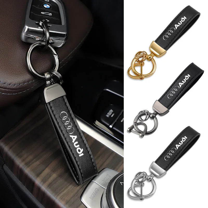 Car Key accessories Leather Emblem Key Chain Rings Car Keyring For Audi Quattro A3 A4 A6 A5 Q5 A1 Q7 Q3 Q2 Q1 Q8 A7 A8 TT S1 SQ5