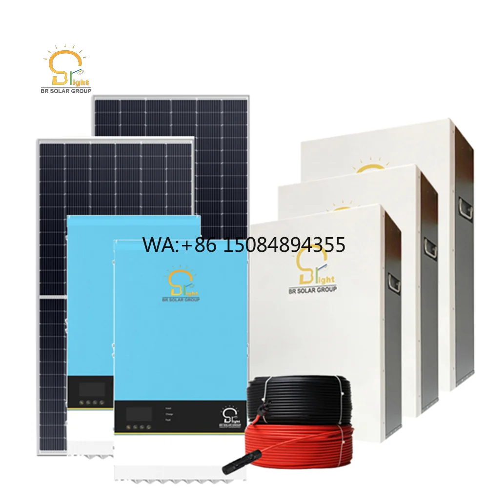 SOLAR 10KW Hybrid Off-grid Solar Power System MPPT Controller Lithium Ion Battery Mono Solar Panels Pure Sine Wave Inverter