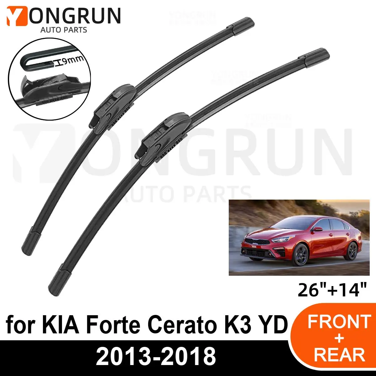 

Стеклоочистители для автомобиля, резиновые стеклоочистители для KIA Forte Cerato K3 YD 2013-2018, 26 + 14 дюймов