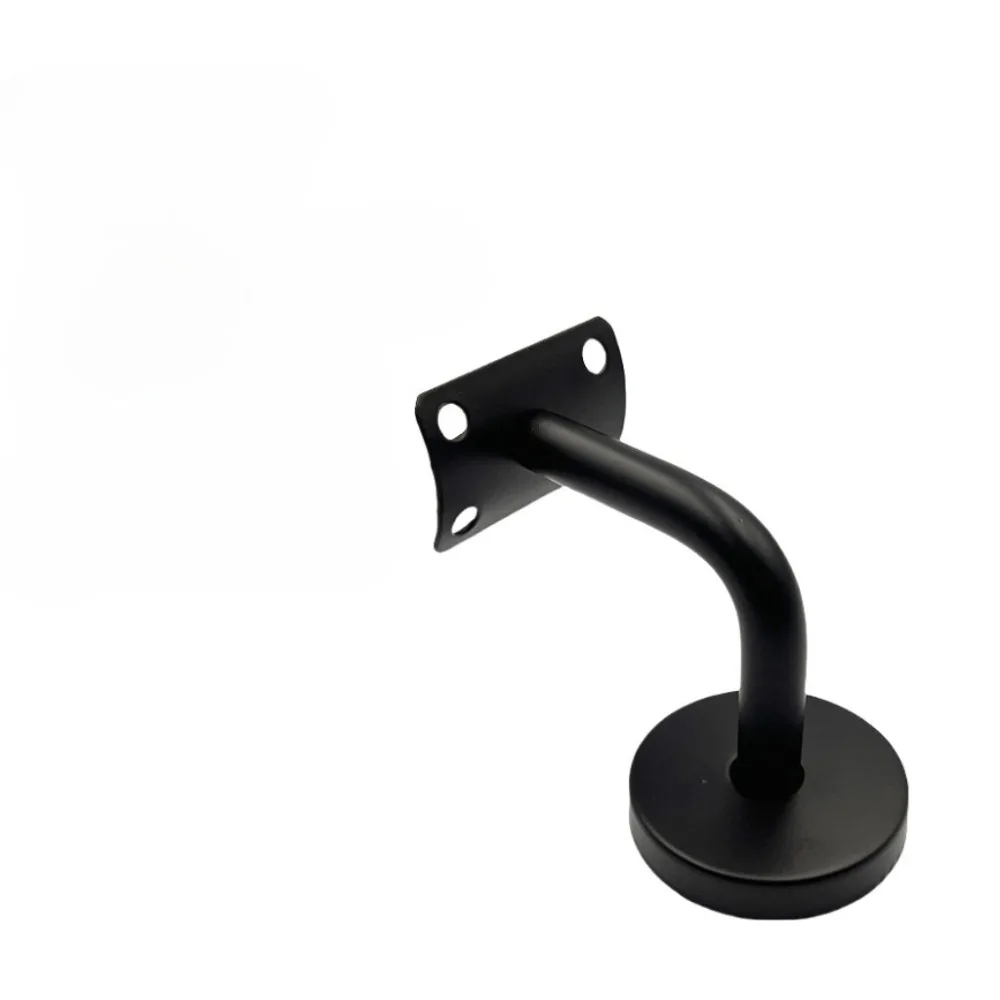 Support de main courante en acier inoxydable, fixation murale robuste, accessoire de garde-corps d'escalier de haute qualité, finition noire
