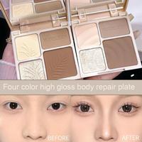 1pc Luxurious Matte Highlighter Bronzer Palette Smudge-Proof Contouring Coverage for Flawless Face Shading & Grooming