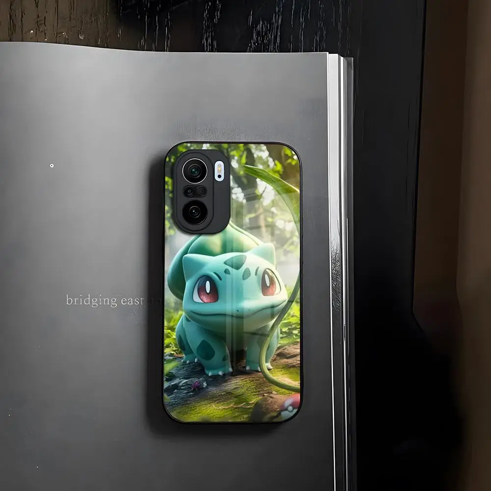 Pokemon Bulbasaur Phone Case Tempered Glass for Redmi 13c 12 13 12c Note 13 Pro Plus 11 12 Pro 10 11s 12s Cover