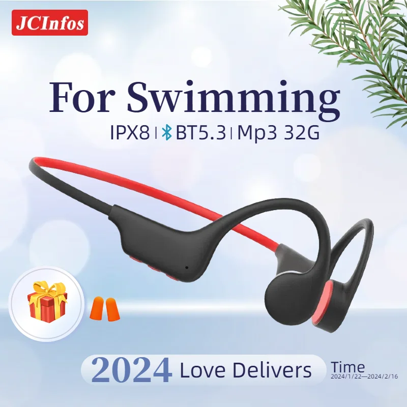 Wireless Bluetooth Headset Bone Conduction Bluetooth Earphones Ipx8 Noise Canceling Headphones Earphone Music Swimming With Mic