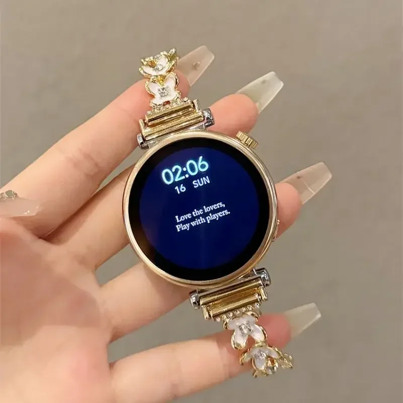 

Усовершенствованный браслет-цепочка с блестящими бриллиантами, картина маслом, цветочная цепочка, подходит для ремешка Huawei GT5/GT5 Pro/GT4/GT2/3/4 22 мм/20 мм/18 мм