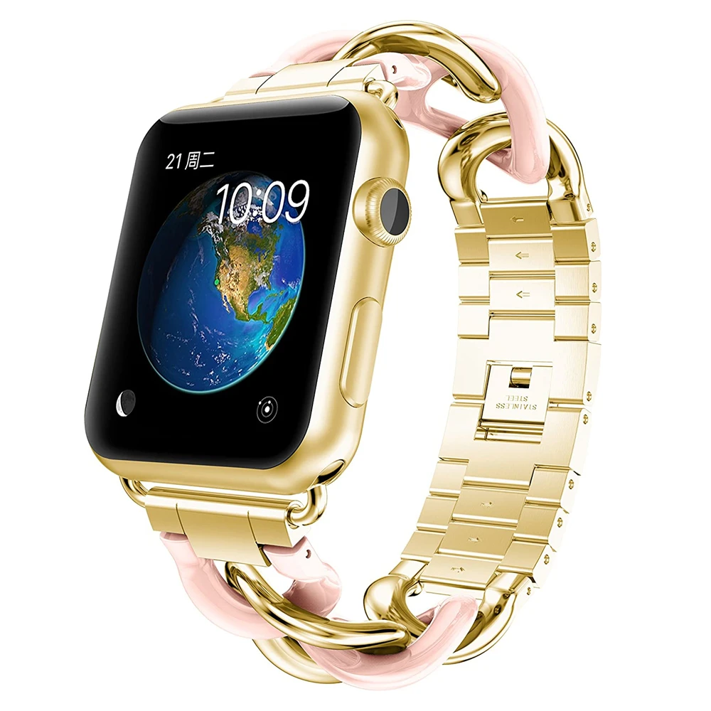 Link bracelet for apple watch band 40mm 38mm Women correas for iwatch bands Series 5 4 3 2 1 strap 44mm 42mm watches pulseira