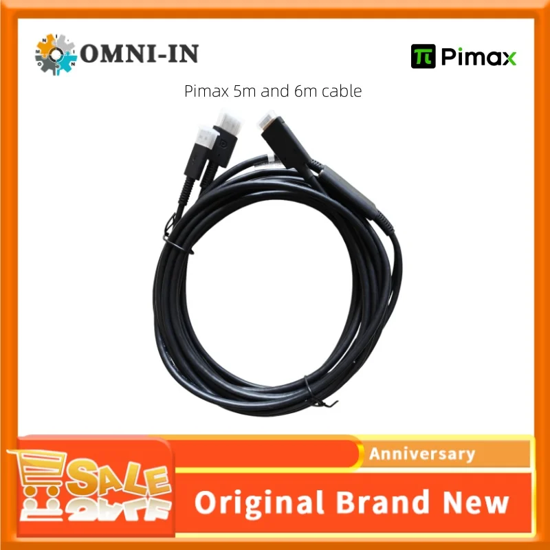 Pimax 6M Fiber Optical Cable and Pimax Crystal Light Cable - 5m/DP&USB 2 in 1/Power Adapter Required