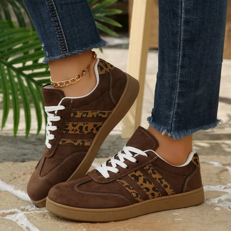 

Women Sneakers Brand Classical Outdoor Casual Shoes Luxury Designer Leopard Print Comfort Large Size Flat Shoes Zapatos De Mujer