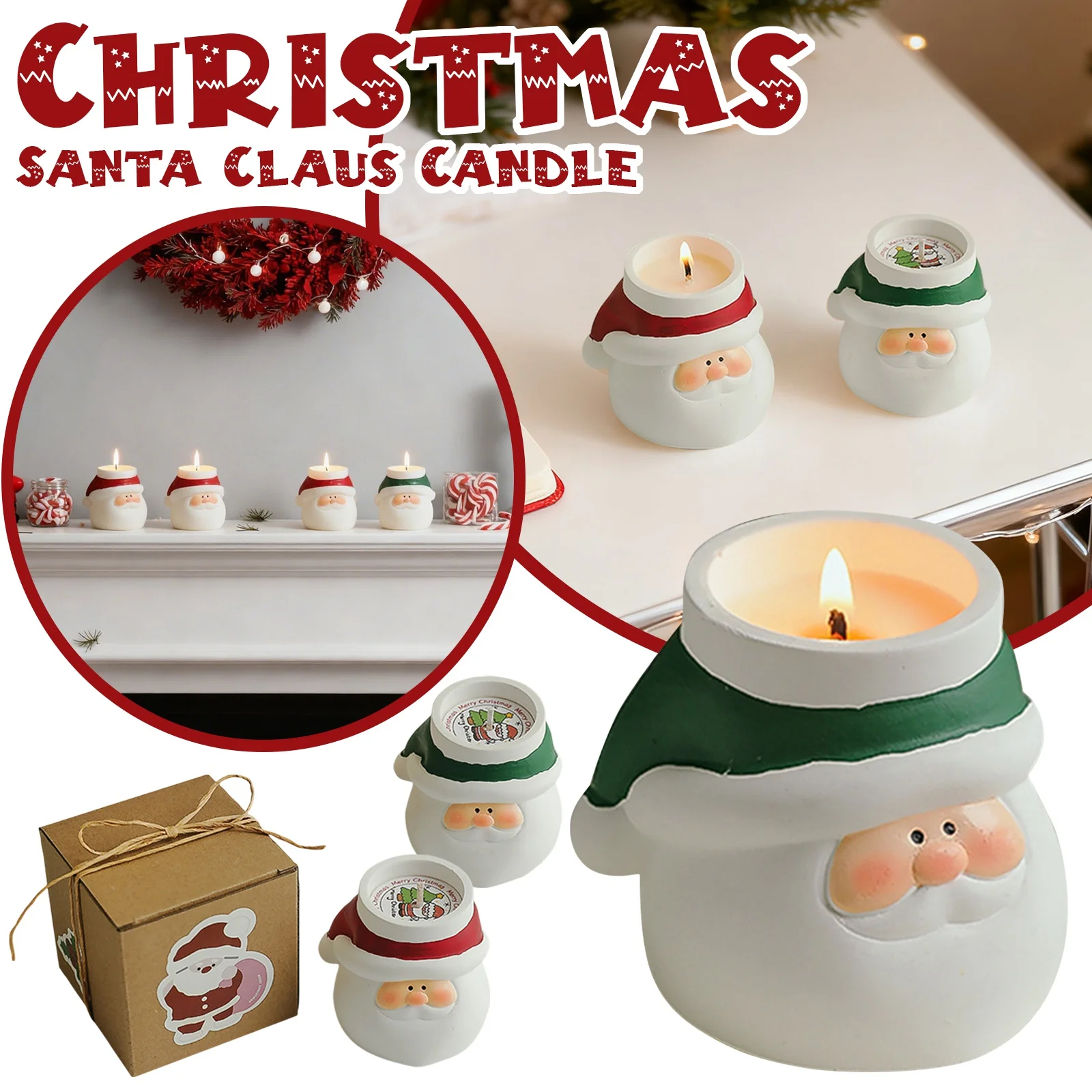

Рождественские свечи Санта-свечи для вечеринки, свадьбы, фестиваля, украшения в канун Рождества, романтический орнамент, декор для дома, ароматерапия