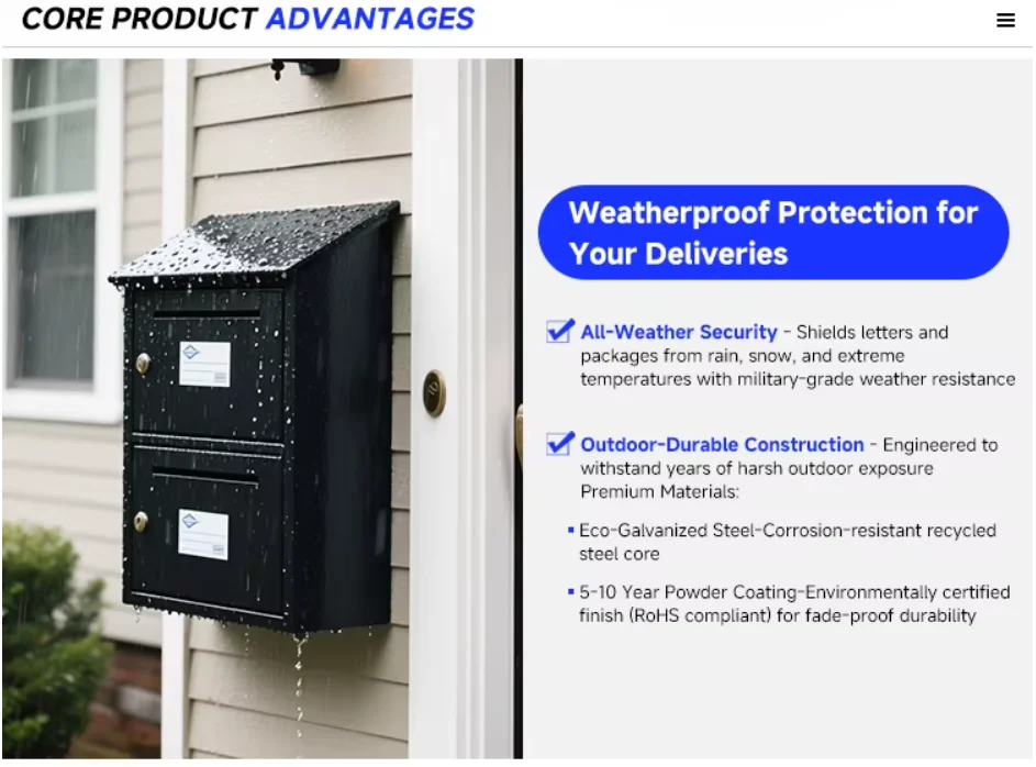 Metal mailbox, newspaper clip, packaging mailbox, smart parcel mailbox.