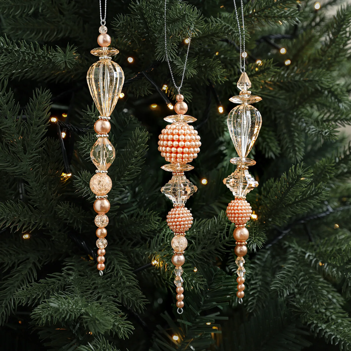 شجرة عيد الميلاد معلقة الاكريليك ندفة الثلج قطرة جليد المعلقات كريستال الحلي عيد الميلاد واضح المعلقات ديكور المنزل حفلة السنة الجديدة