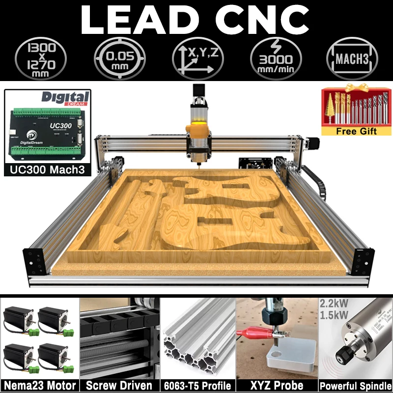 

20%OFF BulkMan3D Lead CNC Engraver UC300 Mach3 4-Axis CNC Router Machine Precise Milling CNC for Wood Metal Acrylic Plastic PCB