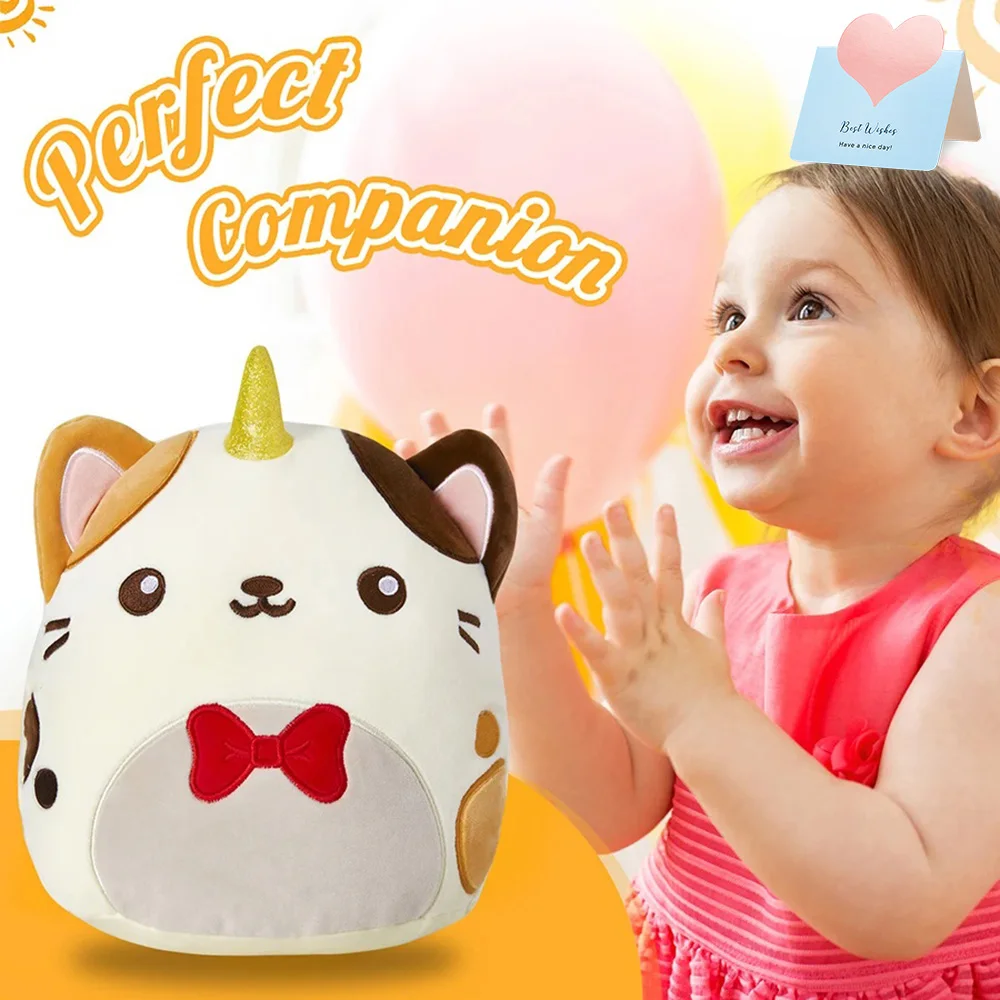 

12 Inch Plush Throw Pillows Cat Unicorn Soft Stuffed Pillow Doll Stuffed Bow Cat Gift for Girls Kids Sleeping Cute Toys Подушка