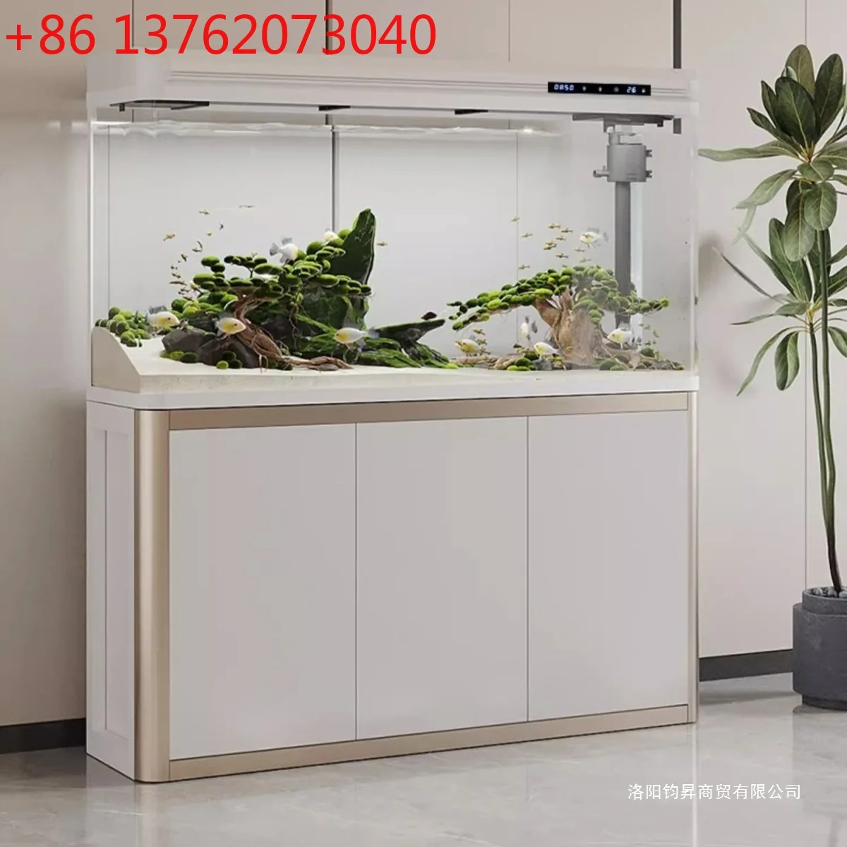 

Luxury fish tank aquarium large, medium and small living room household glass lazy water free