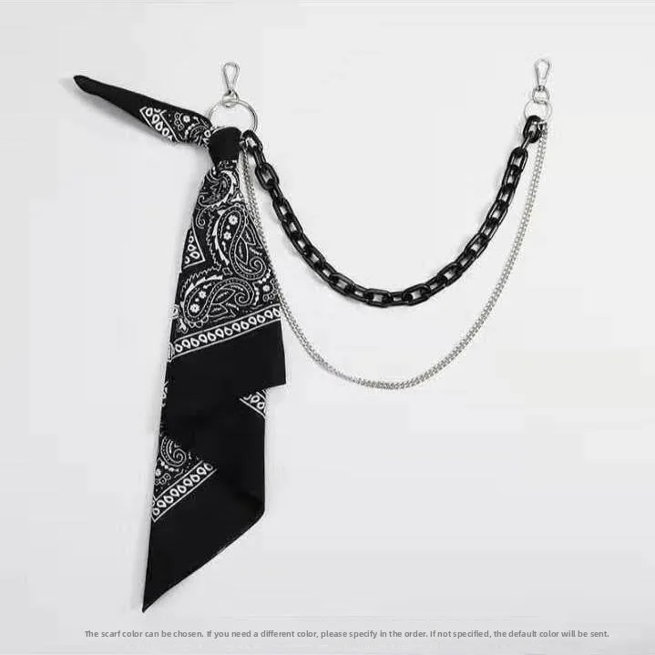 Double Layered Waist Chain Workwear Pants Accessories Walnut Flower Children Street Dance Square Scarf Jeans Waist Belt view 5