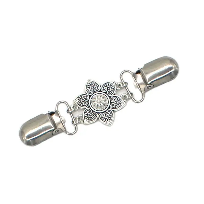 652Fユニークな花の装飾クリップスタイリッシュな女性の服装クリップ寒い季節のための快適なショールピンヘッドアクセサリー