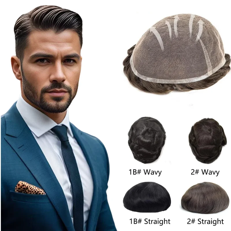 

Full HD Swiss Lace Base Hair System For Men | Human Hair Toupee, Newest Version For 2025 With Enhanced Features