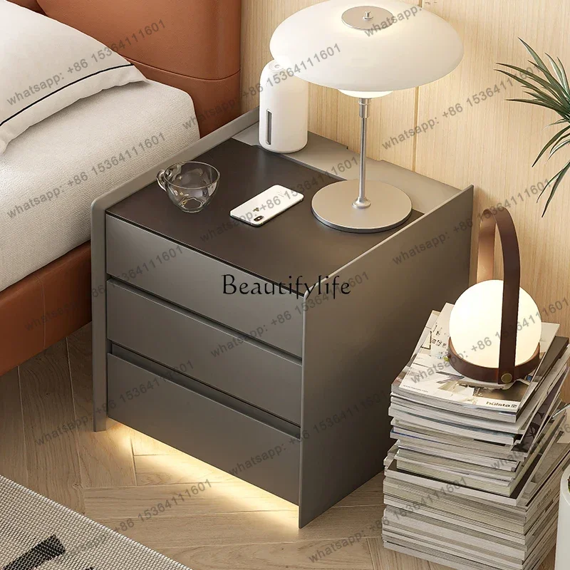 HJ Modern simple three-draw bedside table