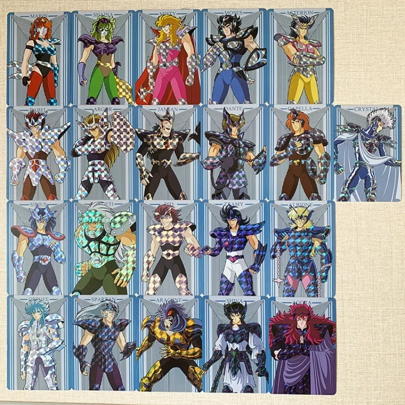 21pcs/set Saint Seiya DIY Flash Card Animation Characters Marin Shaina Hyoga Jabu Classics Anime Collection Cards Toy Gift