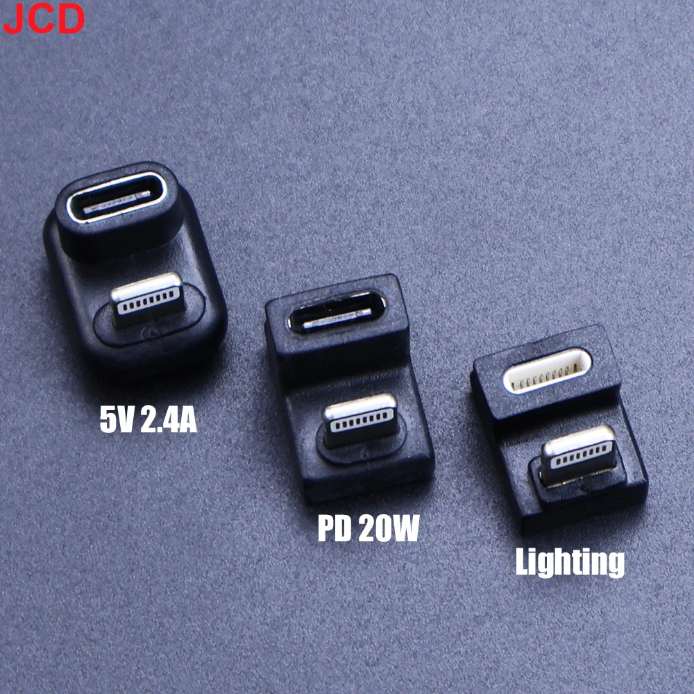 

JCD 1pcs lightning male 180 °elbow data fast charging adapter Type-C to Type-C/lightning adapter for iPhone laptops iPad AirPods