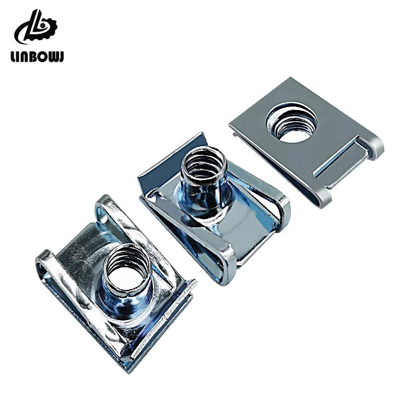 Clips tipo U con rosca de 8mm, 5mm, 5mm, 6mm, 4mm, Tuercas de lengüeta para coche, motocicleta, Scooter, ATV, ciclomotor, 5 piezas/10 piezas, M6,