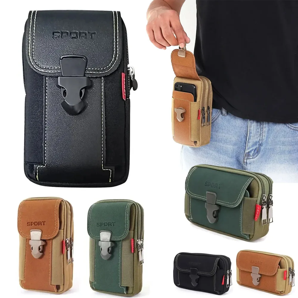 Unisex Phone Holster Bag - Molle Waist Pack, Small Tactical Duty Belt Pouch with Card Holder