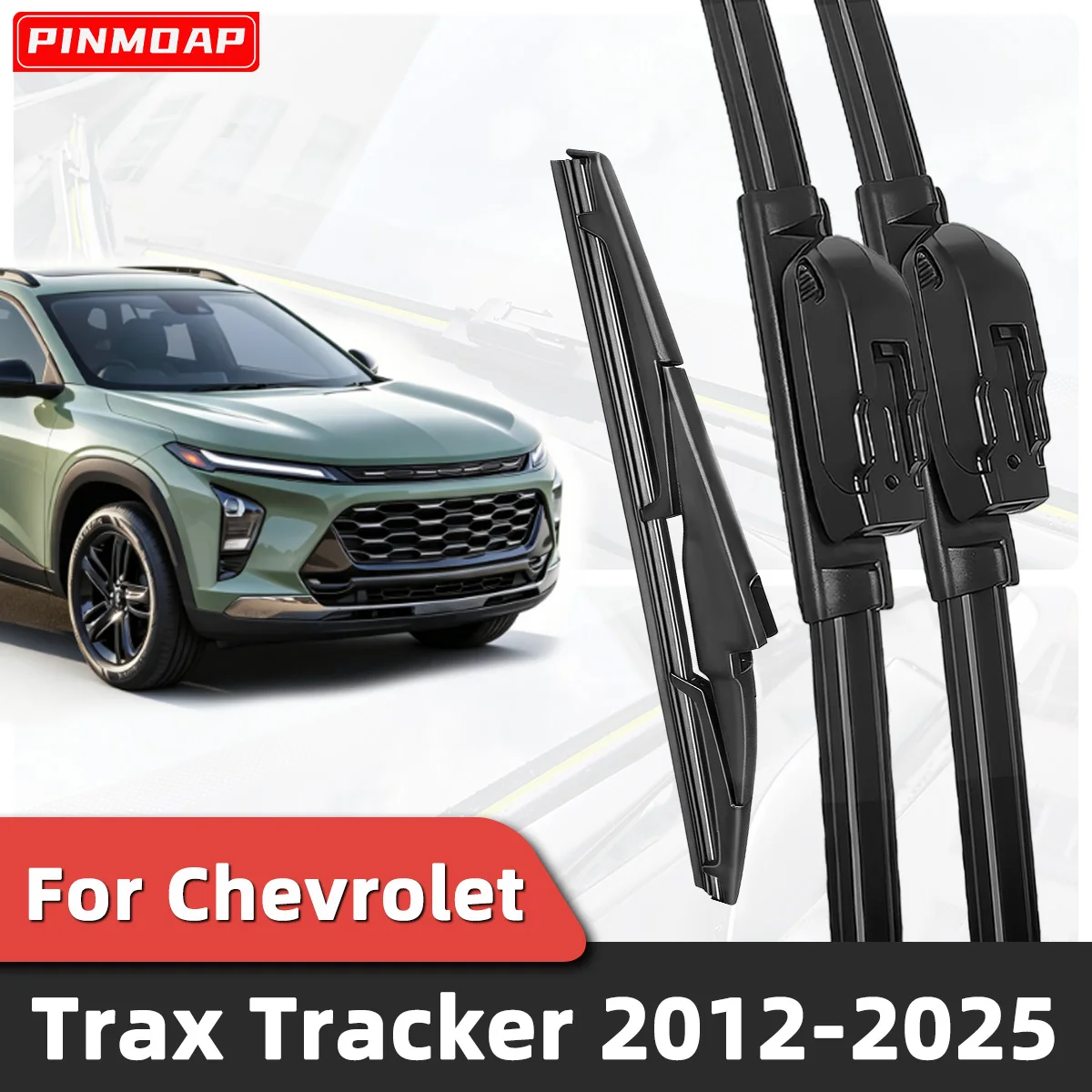PINMOAP - Juego de 3 Limpiaparabrisas para Chevrolet Trax Tracker 2012-2025, Accesorios para Ventanas de Automóviles 2024 2023 2022
