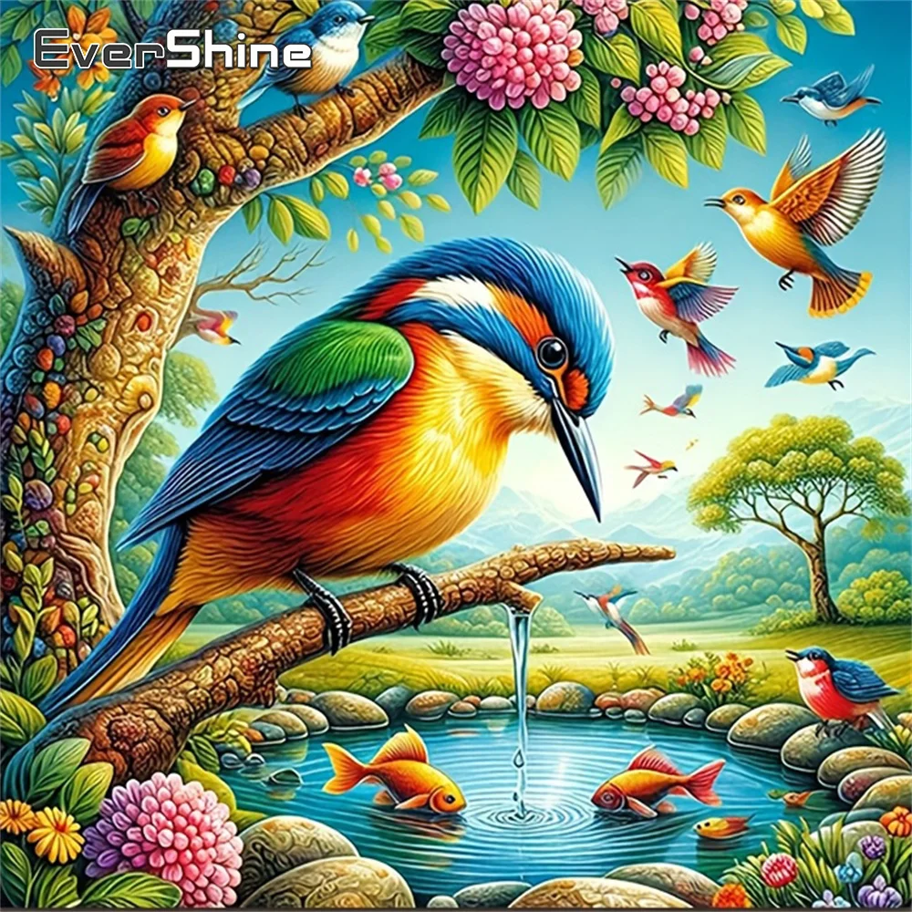 Evershine Diamant Stickerei Vogel Bild von Strass Mosaik Tier Kreuzstich Kit Malerei Blume Wandkunst