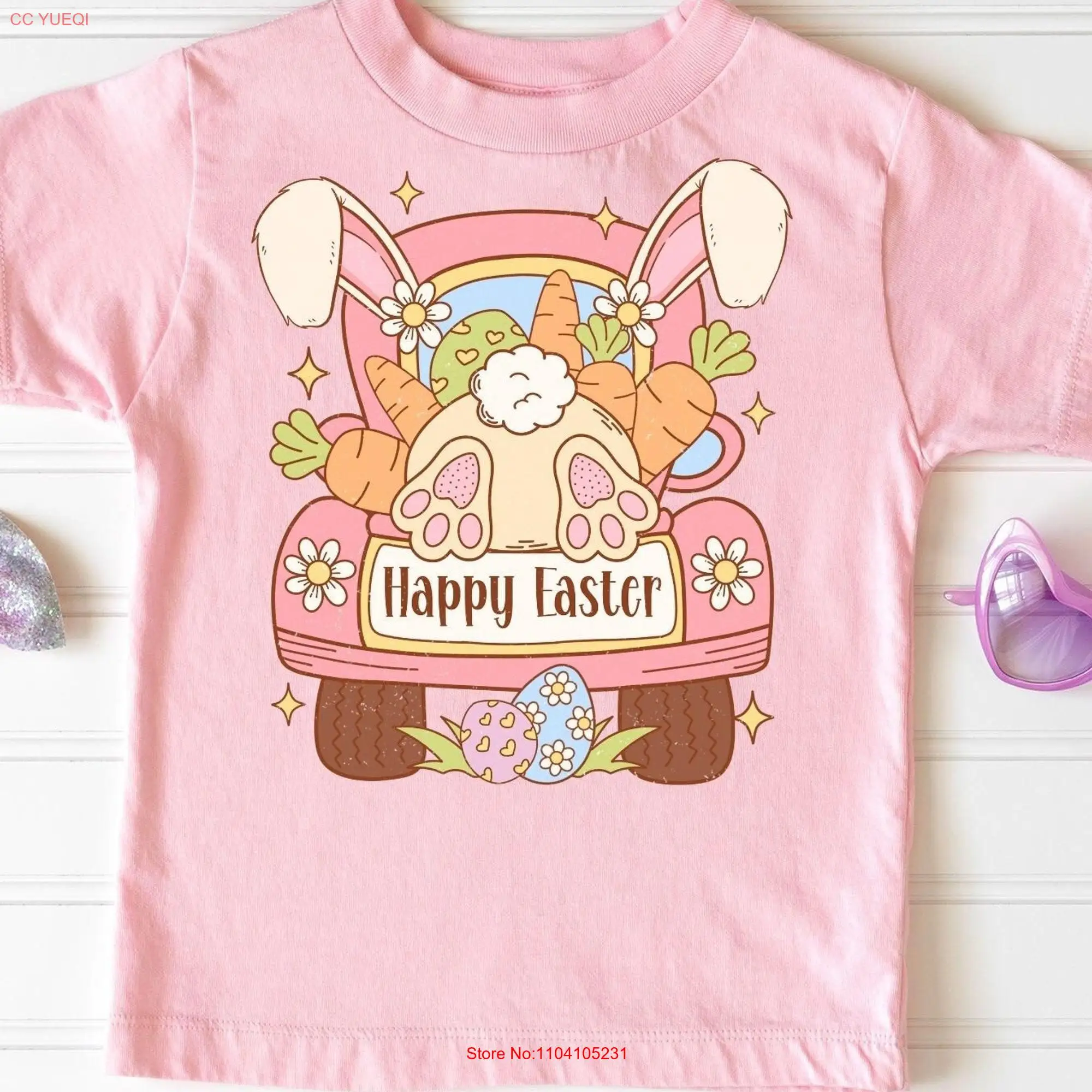 Easter Day T Shirt Bunny Retro Kids Rabbit Toddler s For  long or short sleeves