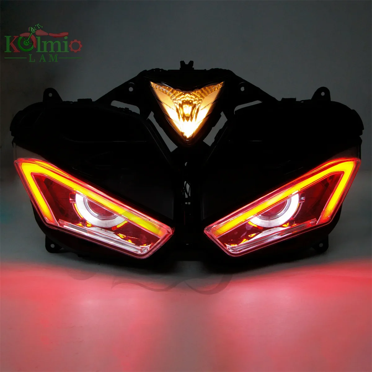 FitFor 2013 - 2018 YAMAHA YZF-R3 YZF-R25 HID Projector Demon Angel Eye Headlight YZF R3 R25 2014 2015 2016 2017 Motorcycle Light