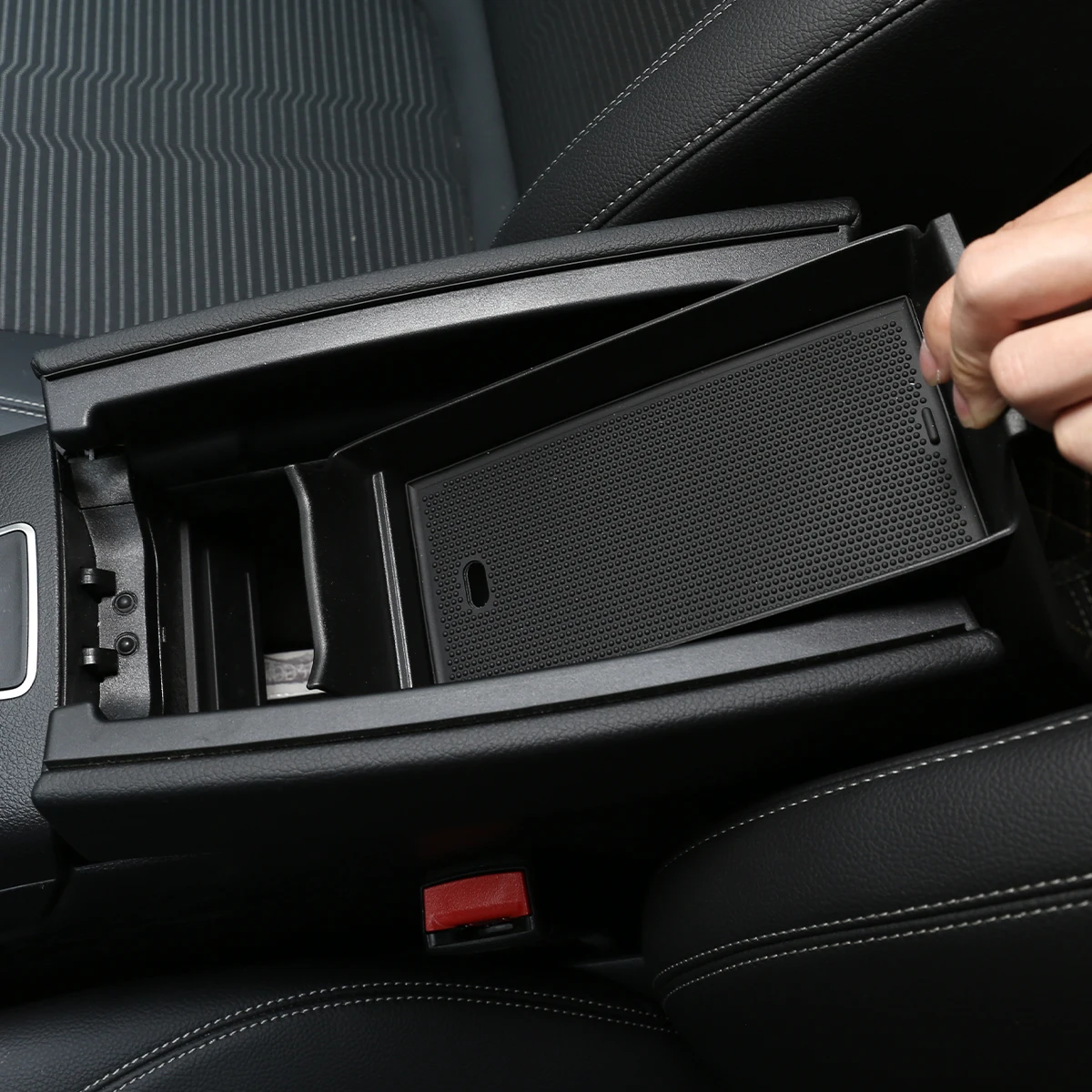 

For Mercedes Benz A Class W177 A180 A200 2019-2022 B Class GLB W247 X247 2020-2022 ABS black console armrest box storage box