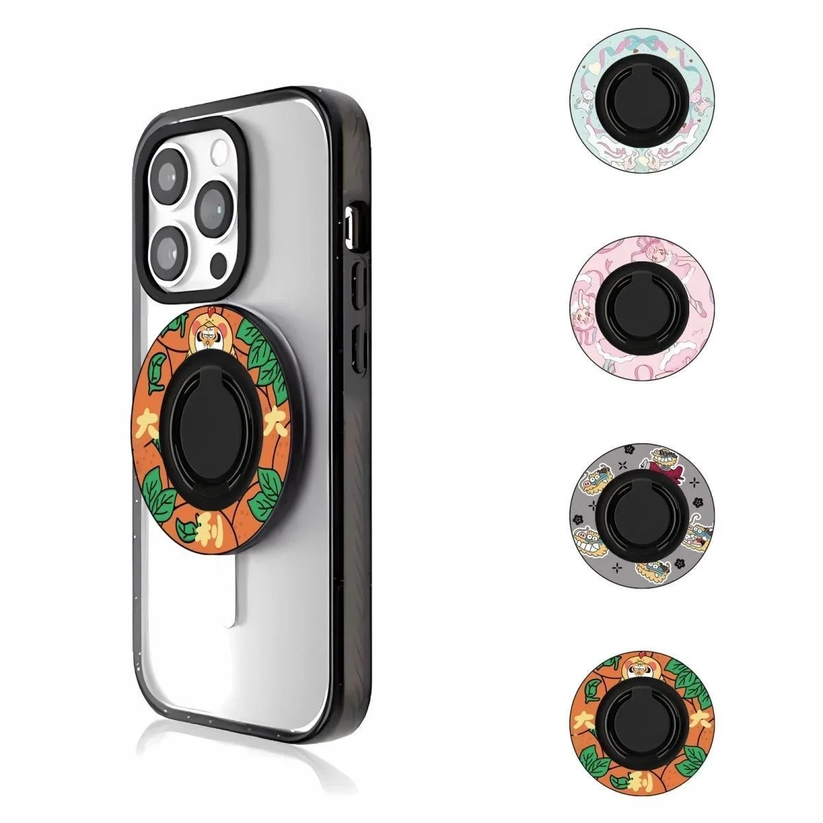 

Cartoon Magnetic Folding Ring Stand for IPhone 11 12 13 14 15 16 Pro Max Holder Mount Support for Galaxy S24 Ultra