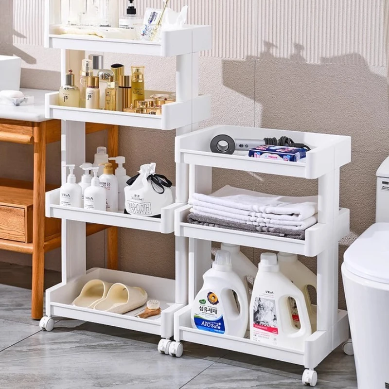 

Тележка для хранения на колесиках в ванной комнате. Многослойная мобильная полка с колесами. Широкий органайзер для хранения. Тележка. Большая вместимость. Держатель для туалета и душа.
