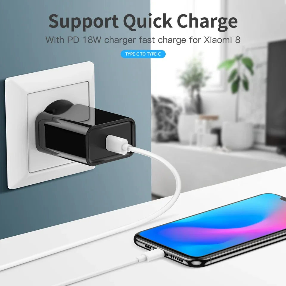 60 واط PD USB-C إلى USB نوع C كابل شحن سريع لماك بوك سامسونج نوت 10 + S10 9 XIAOMI Mi9 MIX3 QC4.0 كابل شحن سريع TypeC