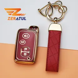 For Toyota Camry Crown Majesta Highlander Land Cruiser Prado Kluger Mark X Subaru Foreste XV 2/3/4 Button TPU Car Key Case Cover