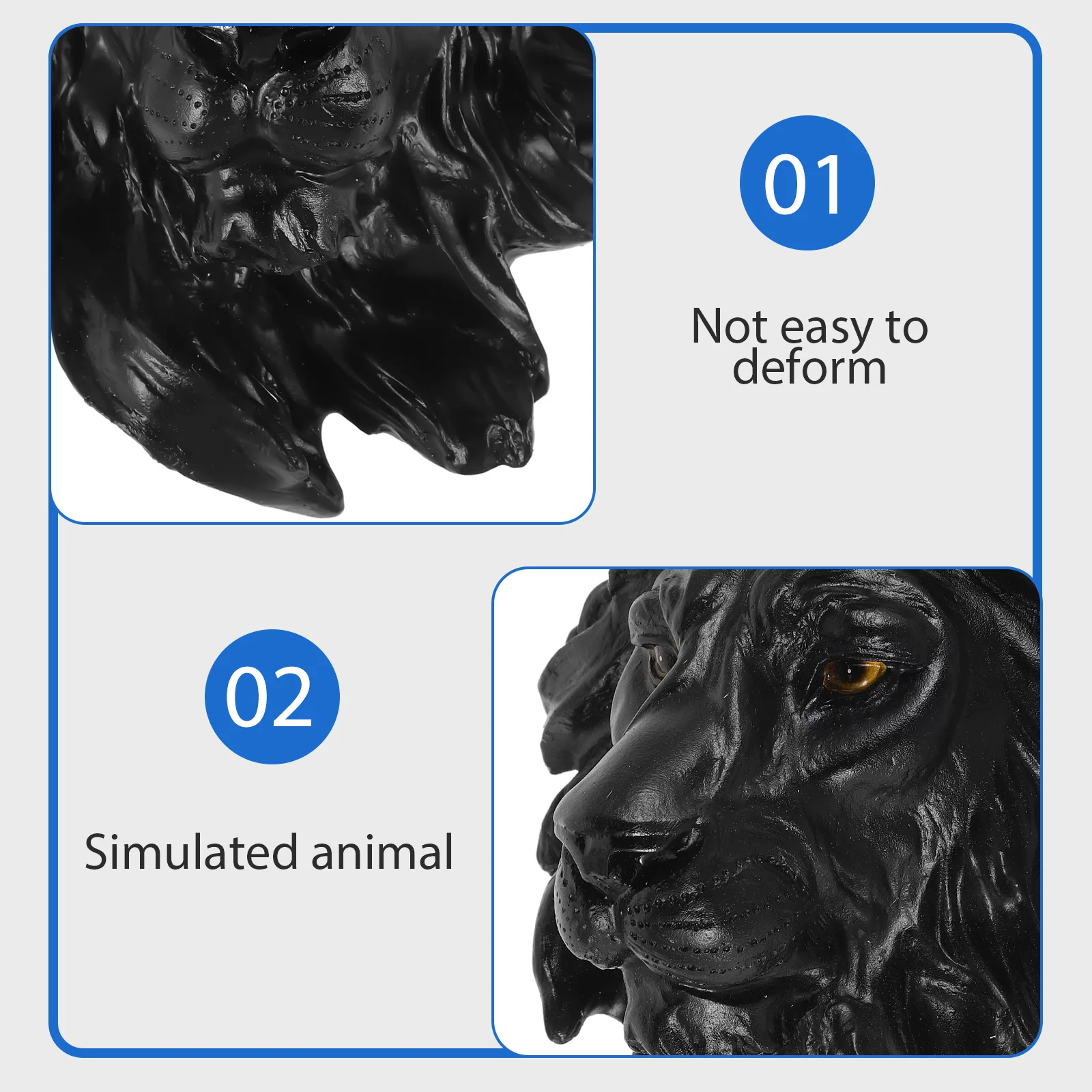 

Lion Head Wall Sculpture Resin Animal Head Wall Art Decor for Living Room Bedroom Hallway Home Office Decoration