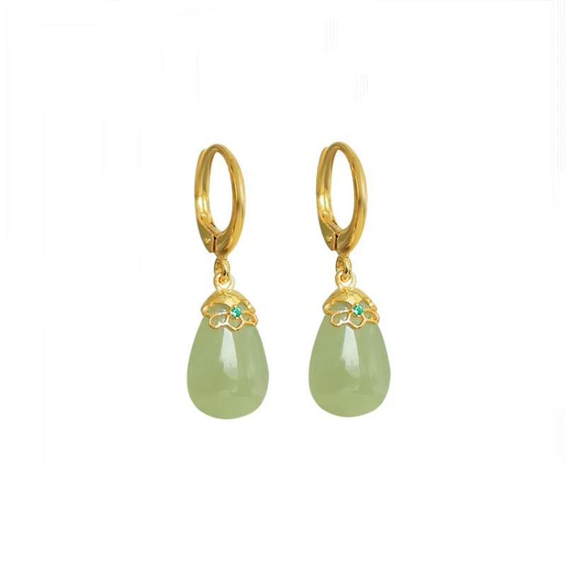 Natural Water Drops Jasper earrings for women Vintage Exquisite New in stud earings banquet Engagement Fresh Jewelry gift