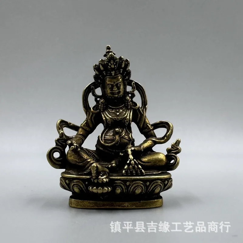 Wholesale Two Pieces Price Ancient Yellow Small Size Yellow Talent God Carry Pocket Buddha Mini Decorative Crafts Character Pure