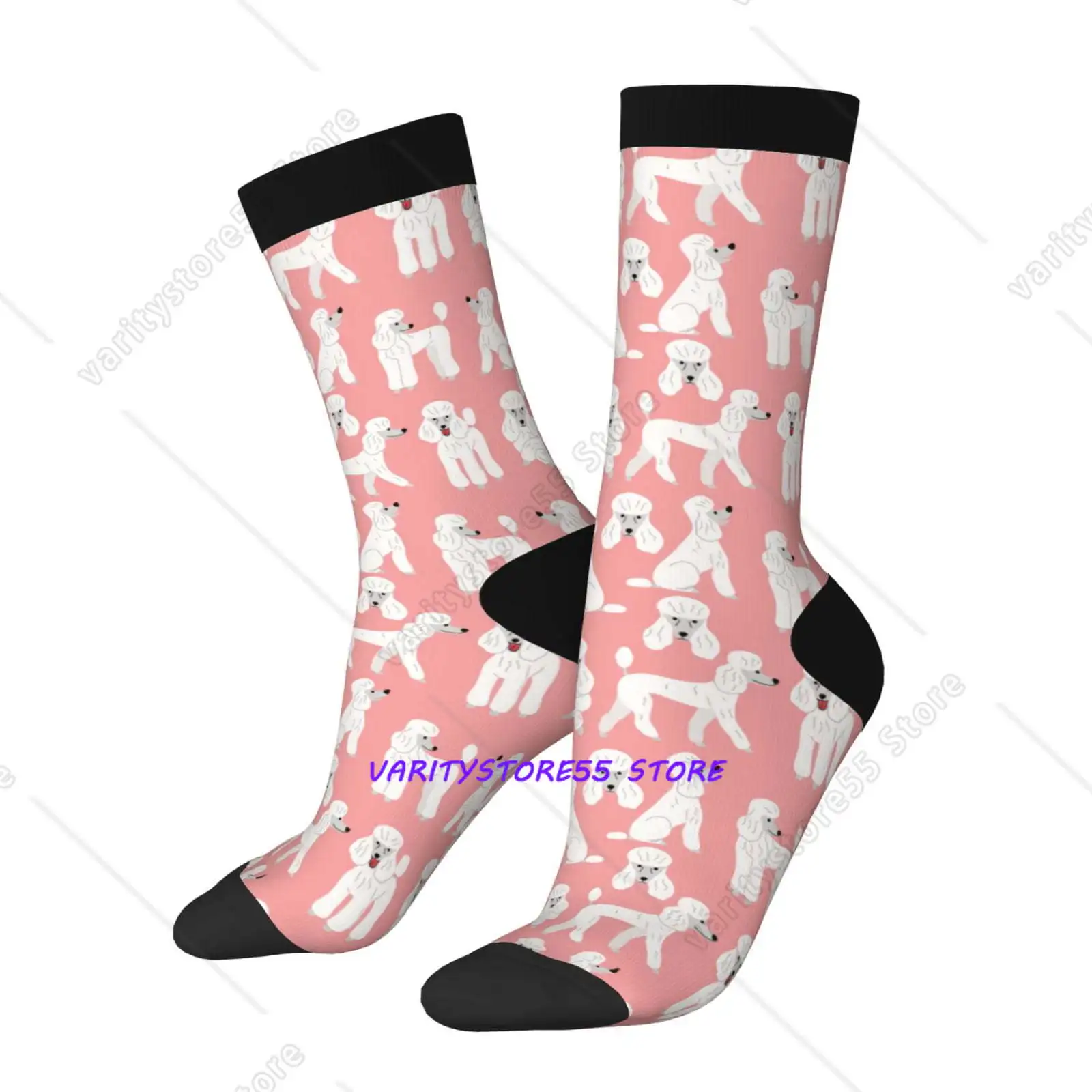 

Cute Poodle Dog Print Adult Stockings Spring Leisure Comfortable Socks Printed Running Sports Non-Slip Socks