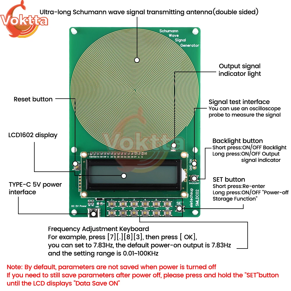 DC 4-15V 7.83Hz 슈만파 발생기, 0.01Hz ~ 100000Hz 순수 사인 FM 신호 발생기, 오디오 공명기 사인 펄스파 발생기