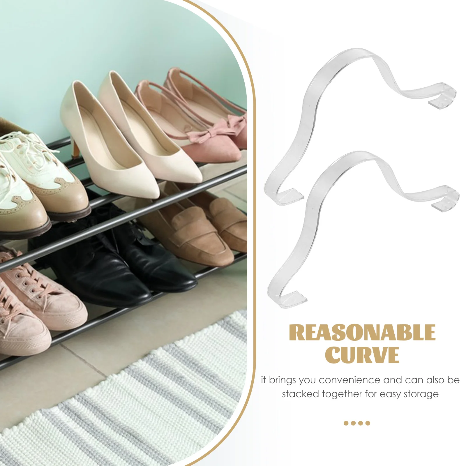 

10 Pcs Transparent Thickened Shoe Holder Stretcher Display Stand Acrylic Sandal Rack Holders Store Display for Closets